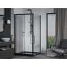 Cabină de duș culisantă Mexen Apia 90 x 90 cm, transparentă, neagră + cadă Flat, neagră - 840-090-090-70-00-4070B