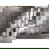 Cabină de duș Mexen Lunar-B rabatabilă dreapta 90 x 80 cm, transparent, albă - 832-090-080-20-00-P