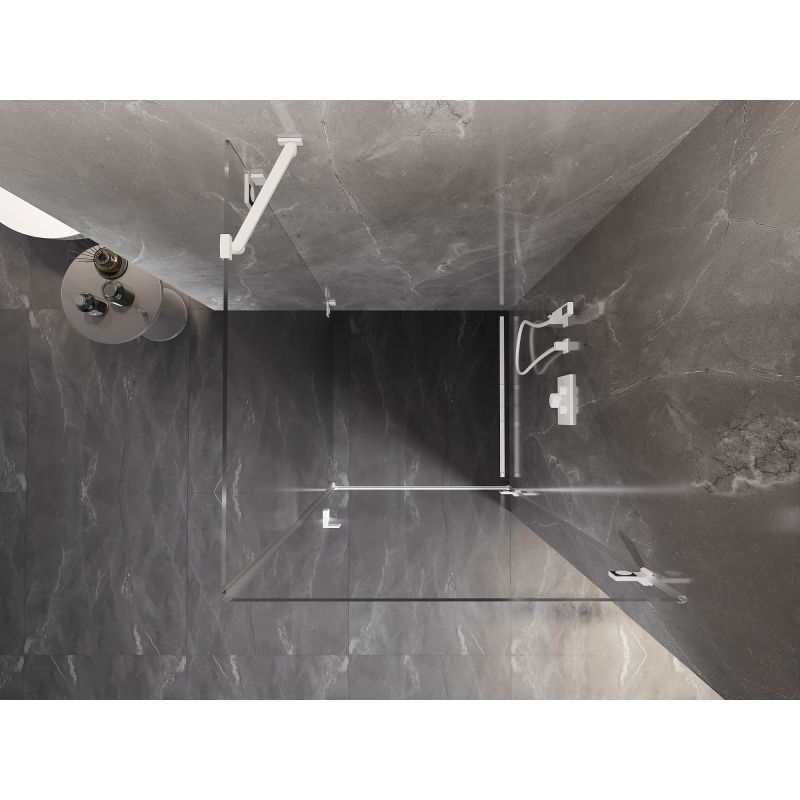 Mexen Lunar-B cabină de duș cu deschidere dreapta 100 x 100 cm, transparent, albă - 832-100-100-20-00-P