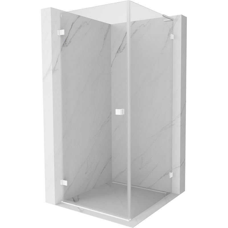 Mexen Lunar-B L cabină de duș batantă stânga 80 x 80 cm, transparent, albă - 832L-080-080-20-00-L