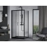 Mexen Apia cabină de duș extensibilă 100 x 80 cm, transparent, Neagră + cadă de duș Flat, Neagră - 840-100-080-70-00-4070B