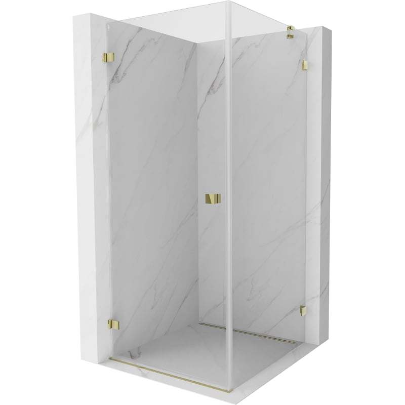Mexen Lunar-B cabină de duș balans jambiere stânga 70 x 70 cm, transparent, auriu - 832-070-070-50-00-L
