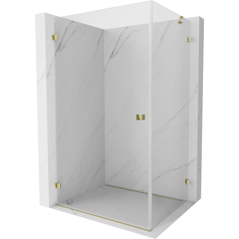 Mexen Lunar-B cabină de duș cu deschidere stânga 85 x 80 cm, transparent, auriu - 832-085-080-50-00-L