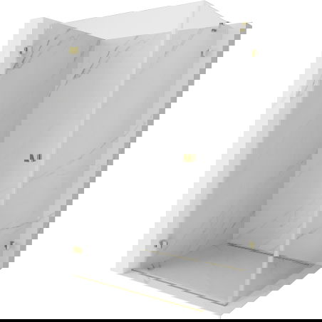 Mexen Lunar-B cabină de duș cu deschidere stânga 85 x 80 cm, transparent, auriu - 832-085-080-50-00-L