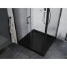 Mexen Apia Cabină de duș cu uși glisante 100 x 100 cm, transparentă, neagră + cadă Flat, neagră - 840-100-100-70-00-4070B