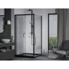 Mexen Apia Cabină de duș cu uși glisante 100 x 100 cm, transparentă, neagră + cadă Flat, neagră - 840-100-100-70-00-4070B