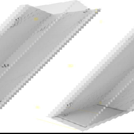 Mexen Lunar-B cabină de duș pivotantă stânga 90 x 90 cm, transparentă, auriu - 832-090-090-50-00-L