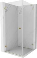 Mexen Lunar-B cabină de duș pivotantă stânga 90 x 90 cm, transparentă, auriu - 832-090-090-50-00-L