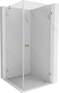 Mexen Lunar-B cabină de duș cu ușă dreaptă 80 x 80 cm, transparent, auriu - 832-080-080-50-00-P