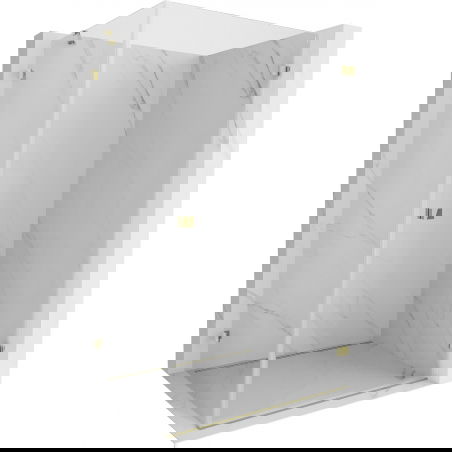 Mexen Lunar-B cabină de duș cu ușă batantă dreapta 90 x 80 cm, transparentă, aurie - 832-090-080-50-00-P