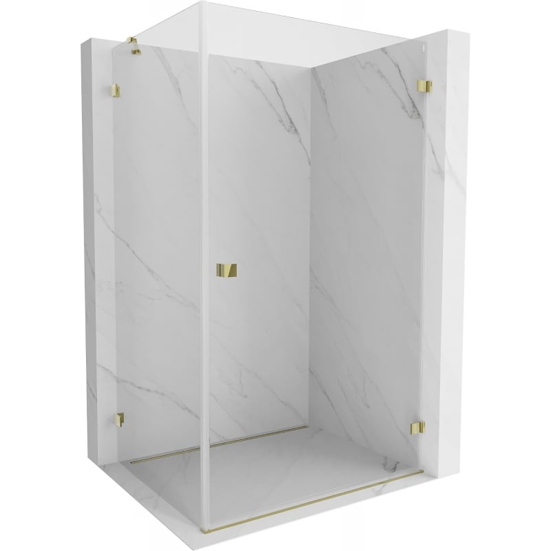Mexen Lunar-B cabină de duș cu balamale dreapta 100 x 80 cm, transparent, auriu - 832-100-080-50-00-P