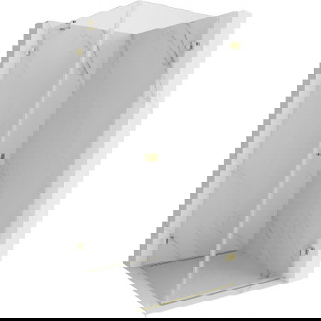 Mexen Lunar-B cabină de duș pivotantă dreaptă 100 x 100 cm, transparentă, aurie - 832-100-100-50-00-P
