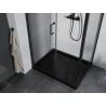 Mexen Apia cabina de duș culisantă 110 x 90 cm, transparentă, neagră + cadă de duș Flat, neagră - 840-110-090-70-00-4070B