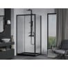 Mexen Apia cabina de duș culisantă 110 x 90 cm, transparentă, neagră + cadă de duș Flat, neagră - 840-110-090-70-00-4070B