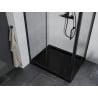 Mexen Apia cabina de duș culisantă 110 x 90 cm, transparentă, neagră + cadă de duș Flat, neagră - 840-110-090-70-00-4070B