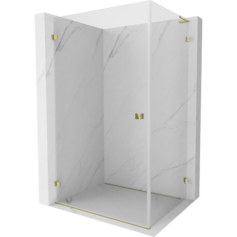 Mexen Lunar-B L cabină de duș batantă stânga 95 x 80 cm, transparent, auriu - 832L-095-080-50-00-L