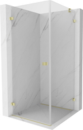 Mexen Lunar-B cabină de duș pivotantă stânga 70 x 70 cm, transparentă, aurie mată - 832-070-070-55-00-L