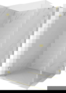 Mexen Lunar-B cabină de duș cu deschidere stânga 90 x 80 cm, transparentă, auriu periat - 832-090-080-55-00-L