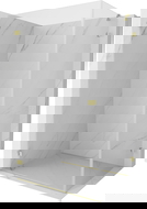 Mexen Lunar-B balos zuhanykabin balos nyíló ajtó, balos, 95 x 80 cm, átlátszó, arany kefefény - 832-095-080-55-00-L