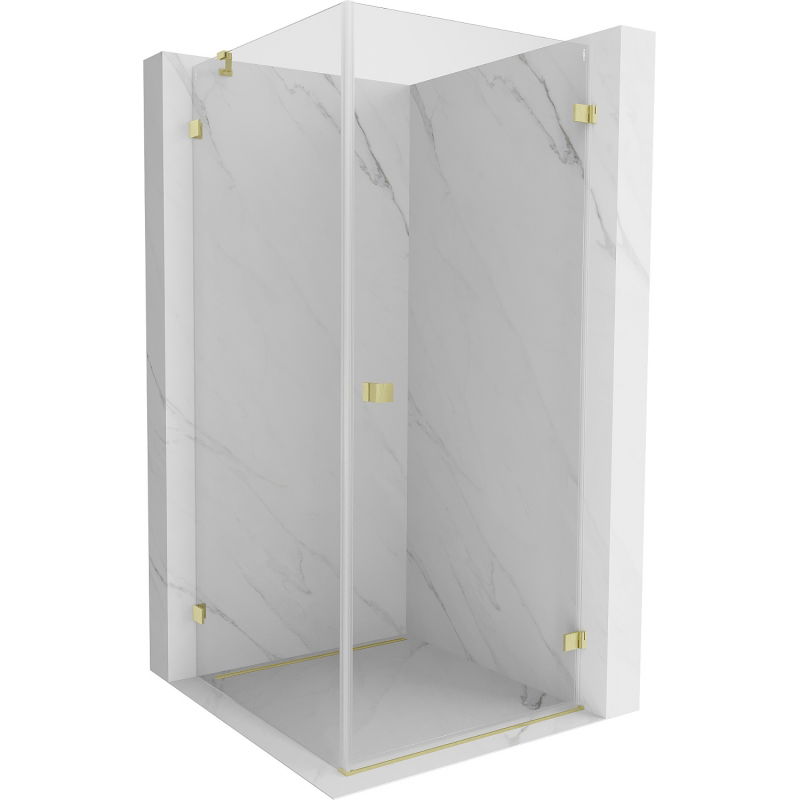 Mexen Lunar-B cabină de duș cu deschidere dreapta 70 x 70 cm, transparent, auriu periat - 832-070-070-55-00-P