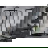 Mexen Apia cabină de duș extensibilă 120 x 80 cm, transparent, Neagră + cadă de duș Flat, Neagră - 840-120-080-70-00-4070B