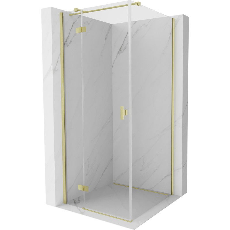 Mexen Mist H T cabină de duș batantă stânga 95 x 95 cm, transparent, auriu periat - 8A5T-095-095-55-00-L
