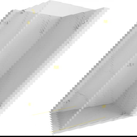 Mexen Lunar-B cabină de duș cu ușă rabatabilă dreapta 100 x 70 cm, transparentă, aurie periată - 832-100-070-55-00-P