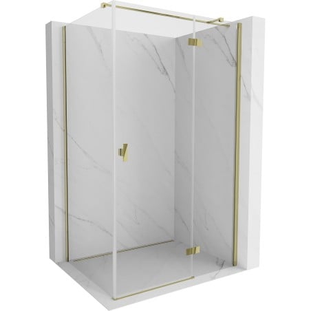Mexen Mist H T cabină de duș rabatabilă dreapta 115 x 120 cm, transparent, auriu - 8A5T-115-120-50-00-P