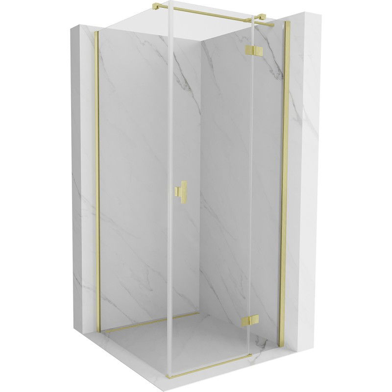Mexen Mist H T cabină de duș cu ușă batantă dreapta 70 x 70 cm, transparentă, auriu periat - 8A5T-070-070-55-00-P