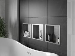 Mexen X-Wall-R fürdőszoba süllyesztett polc kerettel 30 x 30 cm, inox - 1910303010