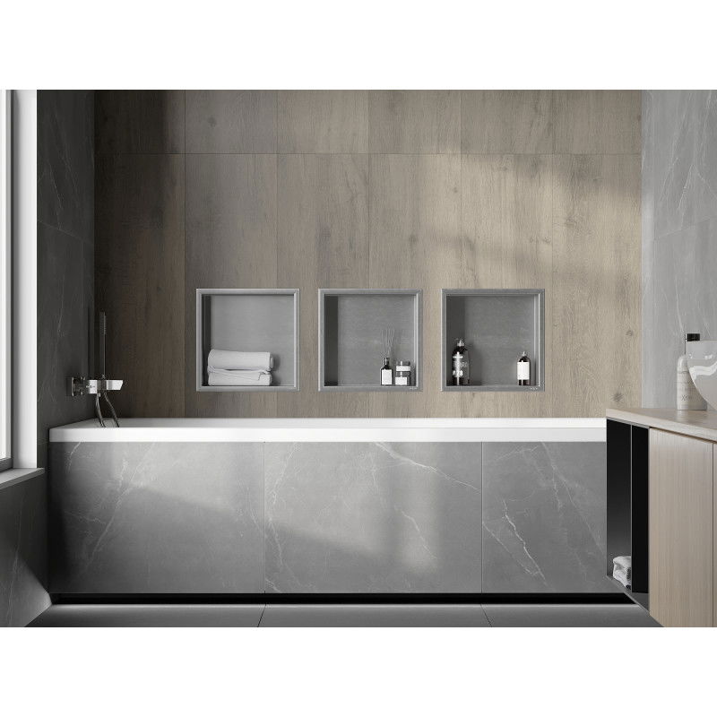 Mexen X-Wall-R etajeră de perete cu flanșă 30 x 30 cm, inox - 1910303010