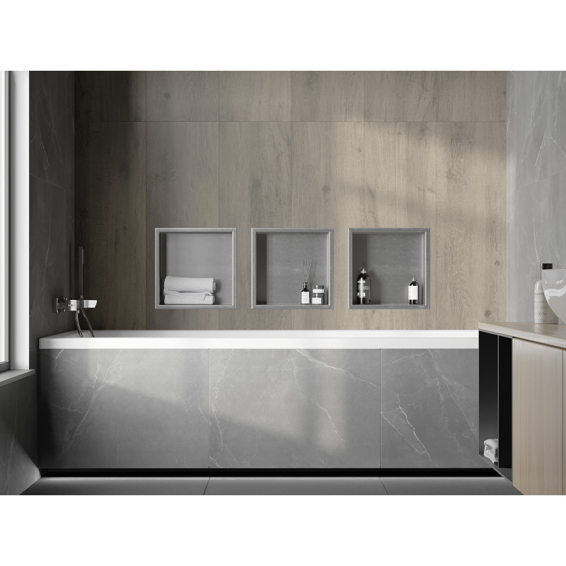Mexen X-Wall-R raft de nișă cu flanșă 30 x 30 cm, inox - 1910303010