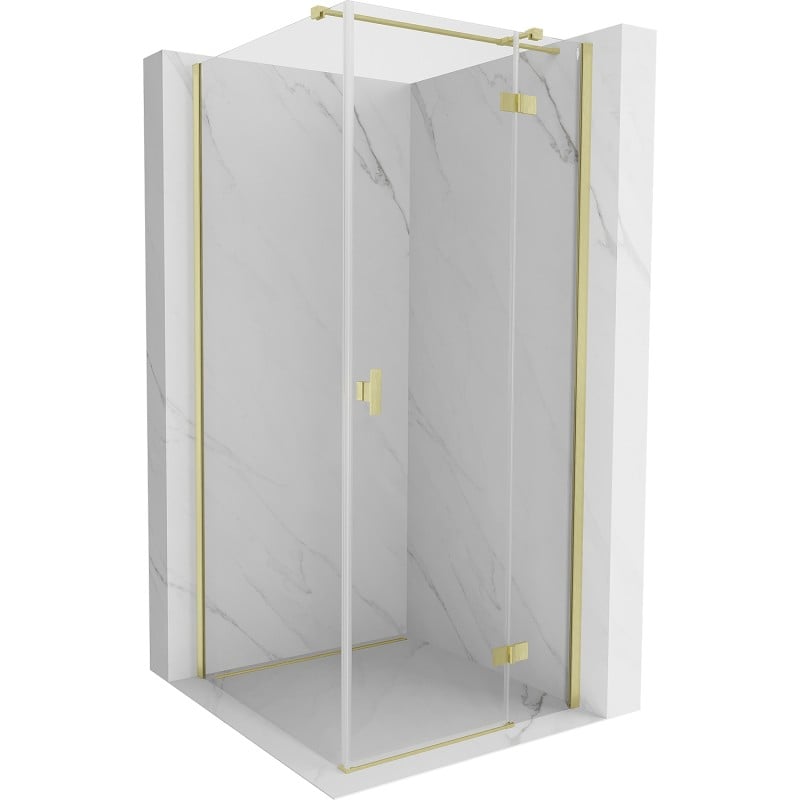 Cabină de duș dreapta Mexen Mist H T 85 x 85 cm, transparent, auriu periat - 8A5T-085-085-55-00-P