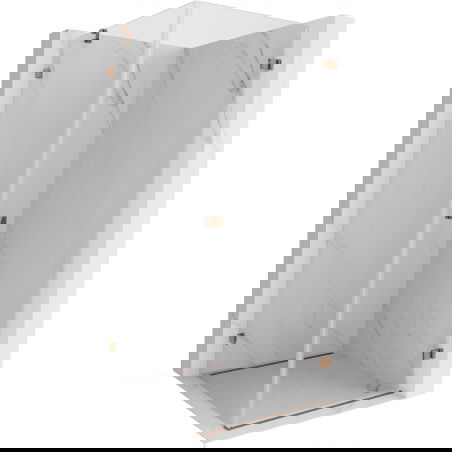 Mexen Lunar-B jobbos nyíló zuhanykabin 80 x 80 cm, átlátszó, rózsaarany - 832-080-080-60-00-P