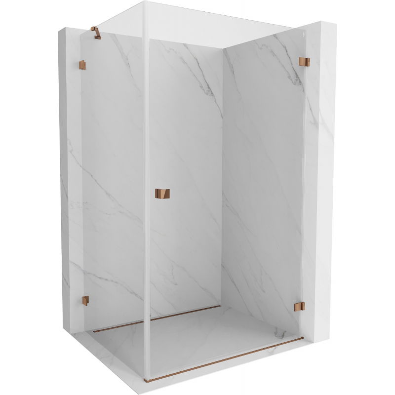 Mexen Lunar-B cabină de duș cu balamale dreapta 85 x 80 cm, transparent, aur roz - 832-085-080-60-00-P