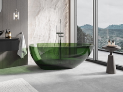 Mexen Glass cadă de baie freestanding transparentă 170 x 85 cm, forest, dop crom - 58061708502