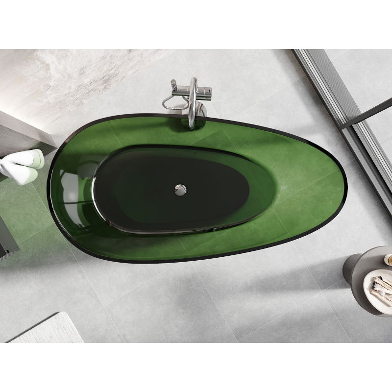 Mexen Glass forest cadă autoportantă transparentă 170 x 85 cm, dop crom - 58061708502