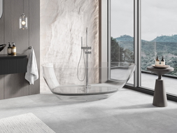 Mexen Glass cadă de baie freestanding transparentă 170 x 85 cm, clear, dop crom - 58061708508