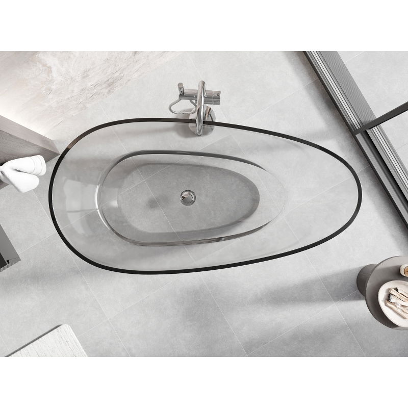 Mexen Glass cadă independentă transparentă 170 x 85 cm, dop cromat - 58061708508