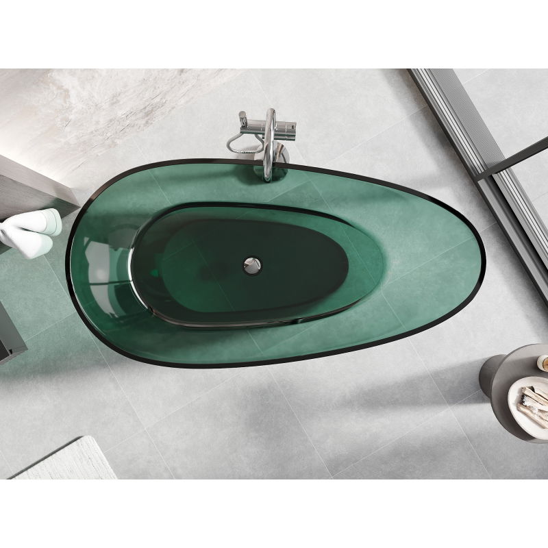 Mexen Glass átlátszó szabadon álló kád 170 x 85 cm, króm lefolyó - 58061708511