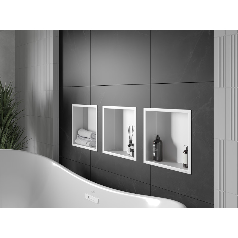 Mexen X-Wall-R niche polc peremmel 30 x 30 cm, fehér - 1920303010