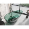 Mexen Glass szabadon álló átlátszó kád 170 x 85 cm, teal, krómozott dugó - 58061708511