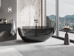 Mexen Glass negru cadă independentă transparentă 170 x 85 cm, dop crom - 58061708513