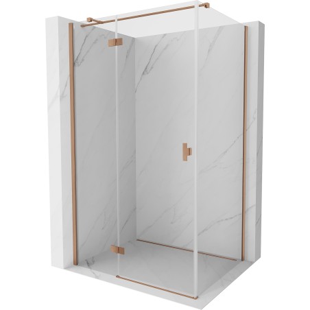Mexen Mist-H T cabina de duș cu uși pivotante stânga 100 x 75 cm, transparent, cupru periat - 8A5T-100-075-65-00-L
