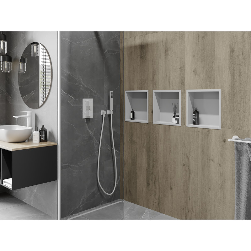 Mexen X-Wall-R niche polc peremmel 30 x 30 cm, fehér - 1920303010