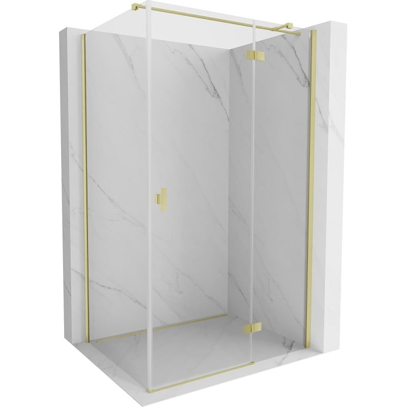 Mexen Mist H T cabină de duș pliabilă dreapta 85 x 100 cm, transparent, auriu periat - 8A5T-085-100-55-00-P