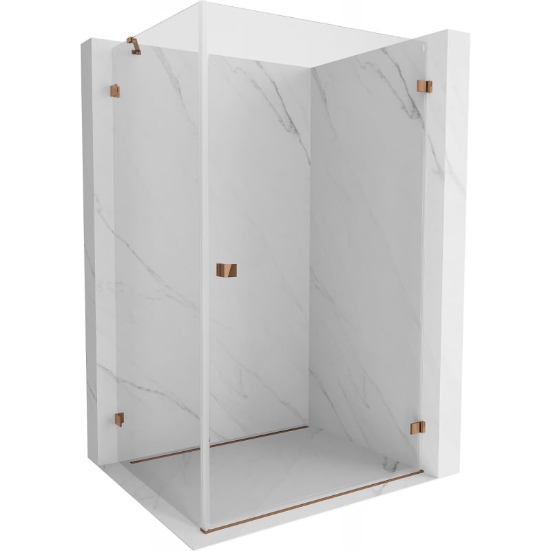 Mexen Lunar-B cabină de duș rabatabilă dreapta 95 x 80 cm, transparent, aur roz - 832-095-080-60-00-P