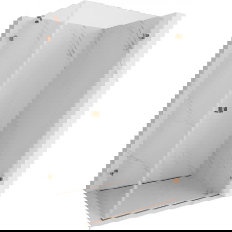 Mexen Lunar-B cabină de duș rabatabilă dreaptă 95 x 80 cm, transparentă, aur roz - 832-095-080-60-00-P