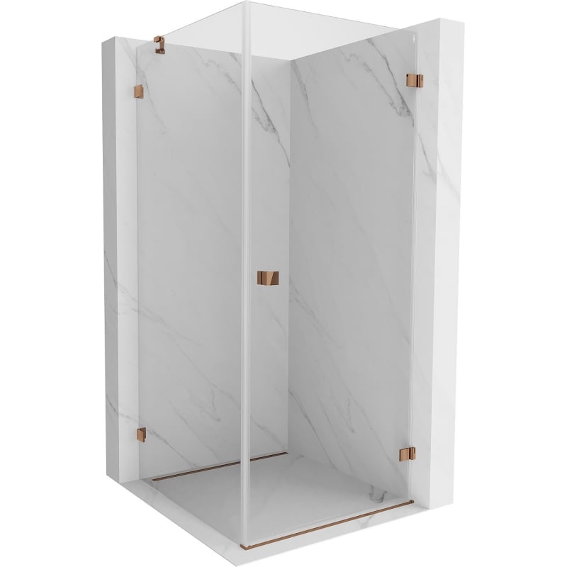 Mexen Lunar-B cabină de duș cu deschidere dreapta 90 x 90 cm, transparent, aur roz - 832-090-090-60-00-P