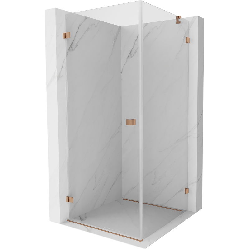 Mexen Lunar-B cabină de duș cu ușă batantă stânga 70 x 70 cm, transparentă, cupru periat - 832-070-070-65-00-L